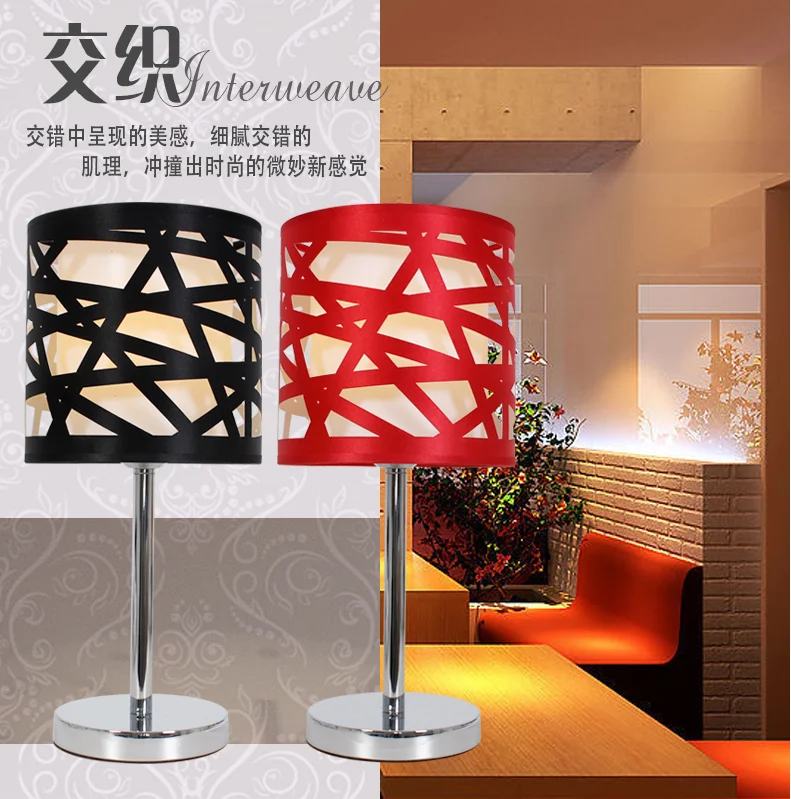

American style modern minimalist fabric table lamps Nordic style interwoven lines lamp for bedside&narrow table&study room YS005