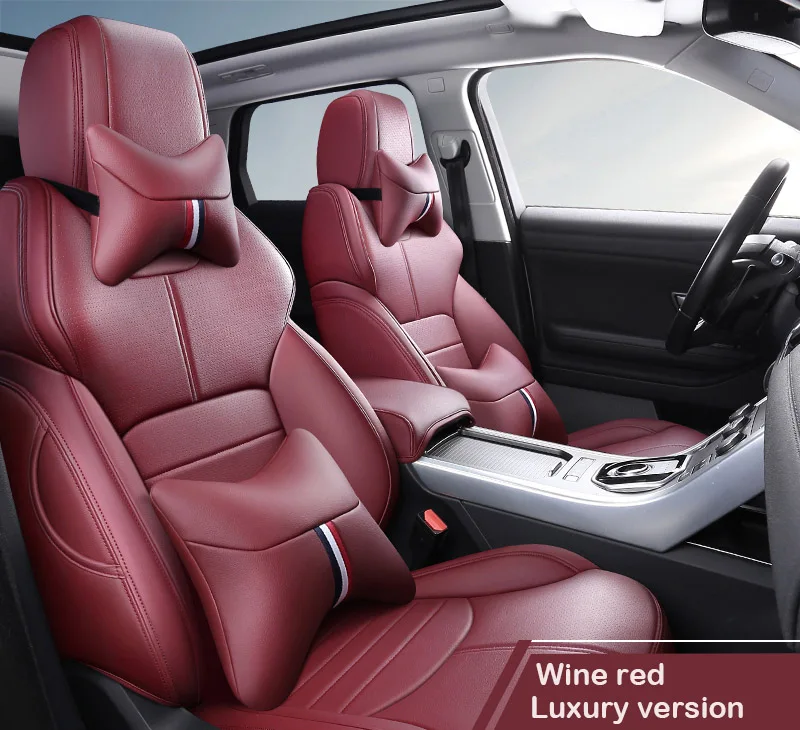 Изготовленный на заказ Чехол для автомобильного сиденья из воловьей кожи для Авто Audi A5 A3 A4 A6 A7 A1 A8 Q3 Q2 Q5 Q7 100 R8 TT, чехол для сидений, поддерживает стиль салона автомобиля - Название цвета: WINE RED LUX