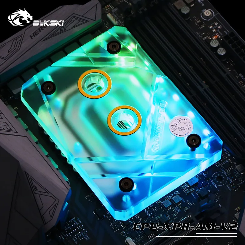 Bykski CPU водоблок RGB/D-RGB AURA SYNC Скраб крышка+ медное дно для AMD Ryzen AM4 AM3 CPU-XPR-AM-V2