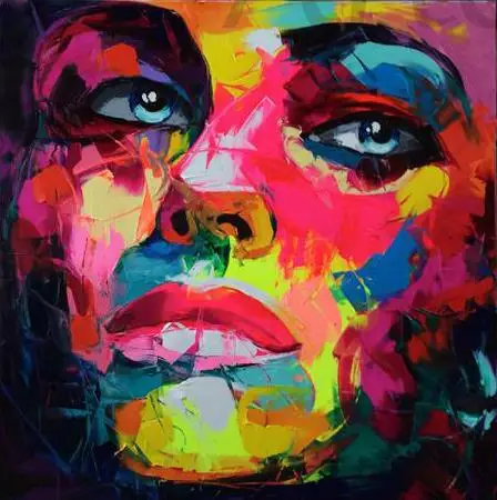 Франсуаза Nielly нож абстрактный рисунок на холсте портрет лица масло фигура, изображенная красками стены искусства картины украшения для дома - Цвет: Navy Blue