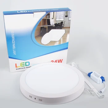 

Wholesale 18W/24W Round Led Panel Light AC85-265V Surface Mounted LED Ceiling Downlight for Bathroom 90/120 PCS lampada led Lamp
