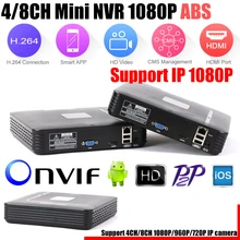 Мини NVR Full HD 4CH 8Ch H.264 Автономный CCTV DVR рекордер Onvif 2,3 для 720P 1080P IP камера система видеонаблюдения P2P