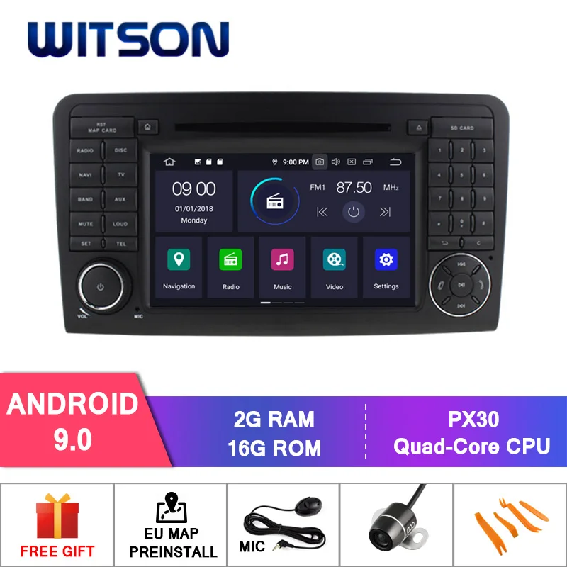Perfect WITSON Android 9.0 CAR DVD PLAYER GPS for MERCEDES-BENZ ML-W164/GL-X/W300/ML350/ML450 audio system with gps car audio gps dvd 1