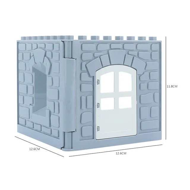 Diy Большие размеры строительные блоки домик-замок крыша окна двери аксессуары совместимы с дублированные игрушки для Дети Детские подарки - Цвет: Gray