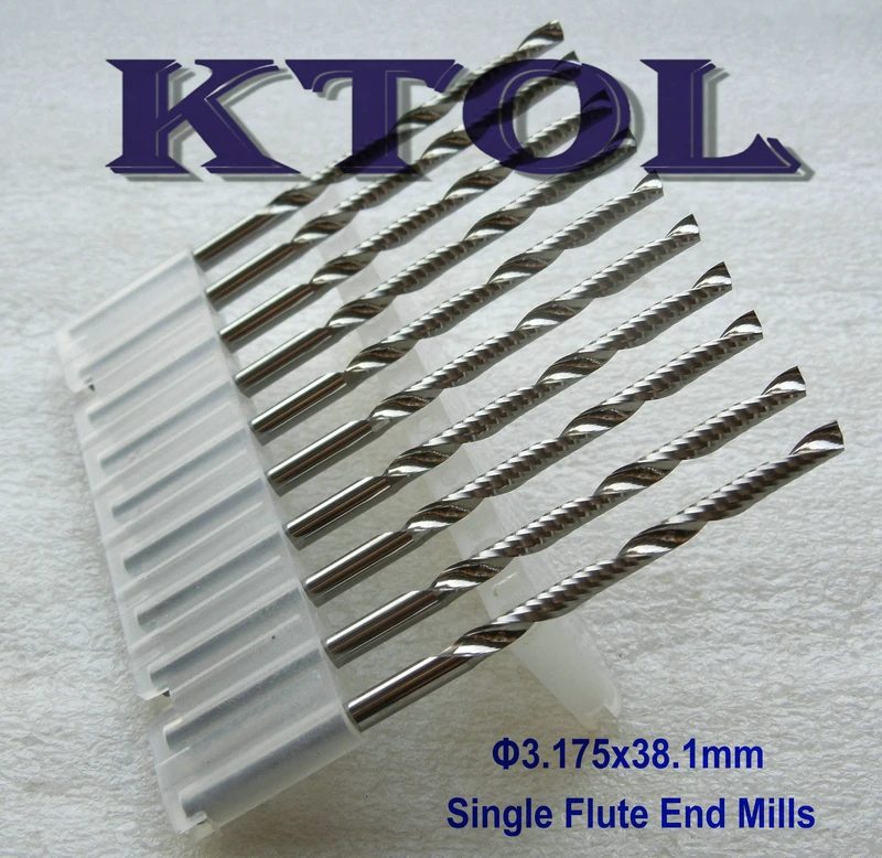 

10pcs 3.175x38.1MM Single Flute Spiral Carbide Tungsten Cutter Milling Tools Set,Acrylic Mdf Woodworking Cutter CNC Mill Tool