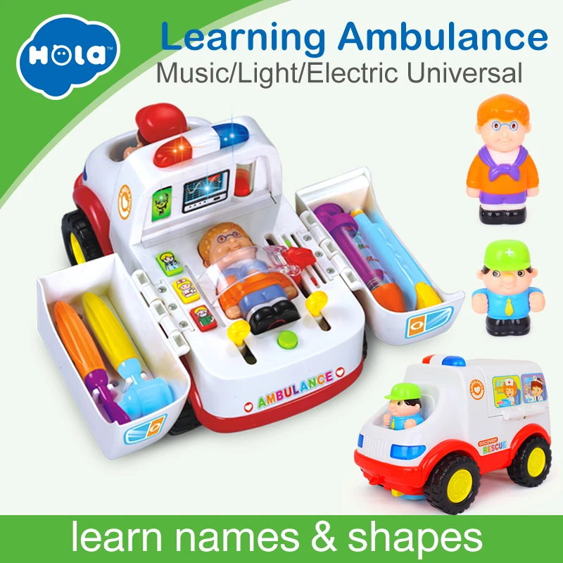 

Play Basics Presents Pretend Doctor Set and Medical Kit Inside Bump and Go Toy Car with Lights and Sound / Plastic Ambulance Car