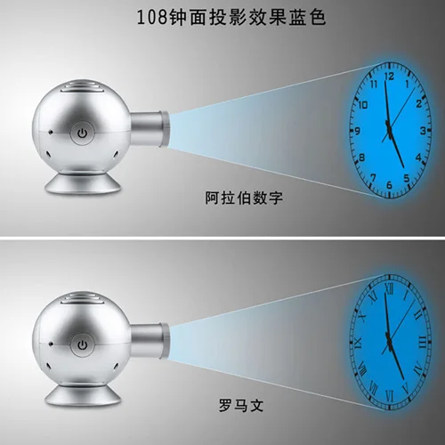 Стильный Сферический светодиодный элемент с холодным светом, проекционные часы, гостиная, имитация часов, арабский цифровой указатель, настенные часы