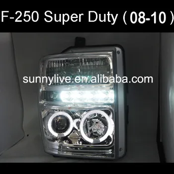 

FOR FORD Raptor F250 F350 F450 F550 Super Duty LED Head Light CCFL Angel Eyes Silver Color 2008-2010 Year