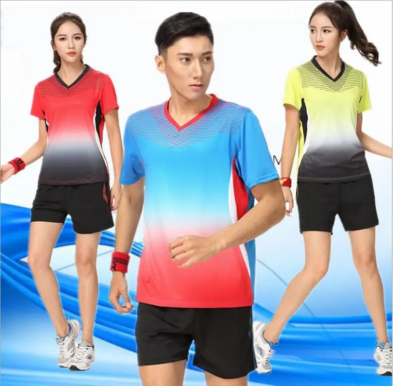 

New women men's t-shirt and shorts suit ,tennis shirt man,women ping pong jerseys quick dry tennis t-shirt train clothes set