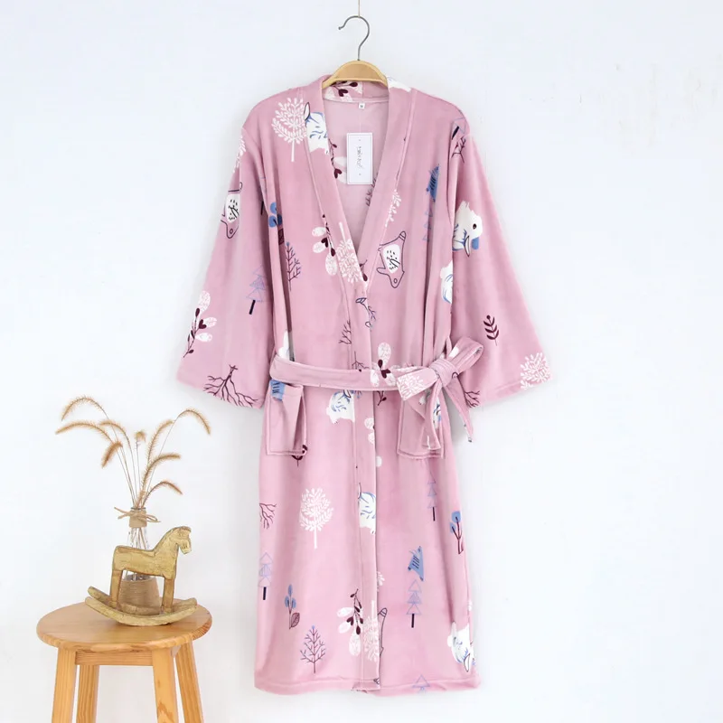 women men flannel bathrobes (4)