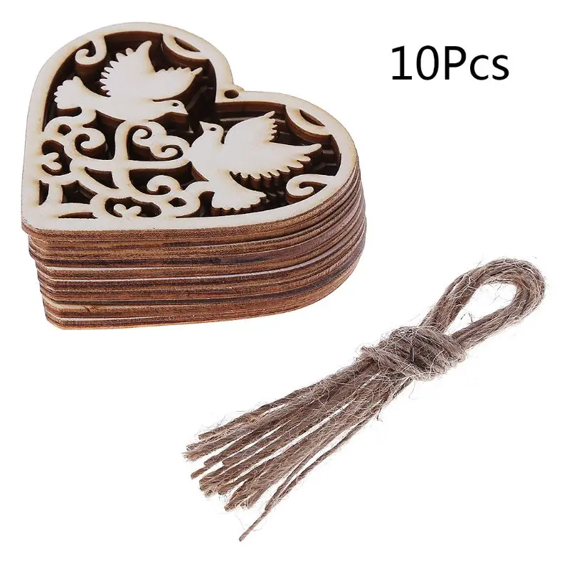 

10pcs Laser Cut Wood Love Bird Embellishment Wooden Shape Craft Wedding Decor