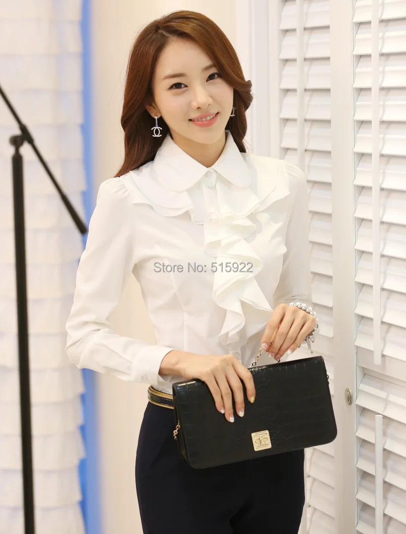 New Arrival 2015 Chiffon Long Sleeve Shirt Korean Style