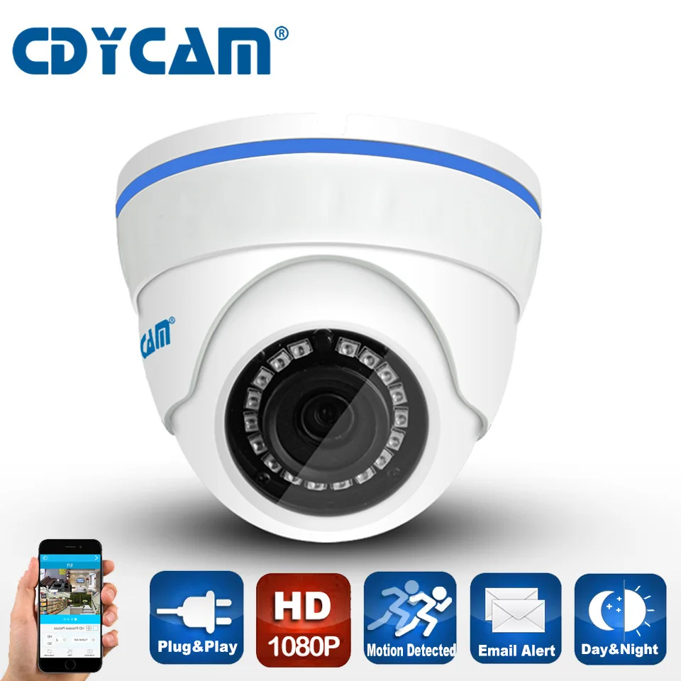 

CDYCAM Mini 2.0MP POE IP camera 1920*1080 Full HD 1080P Video surveillance onvif2.4 Indoor Vandalproof Night Vision camera P2P