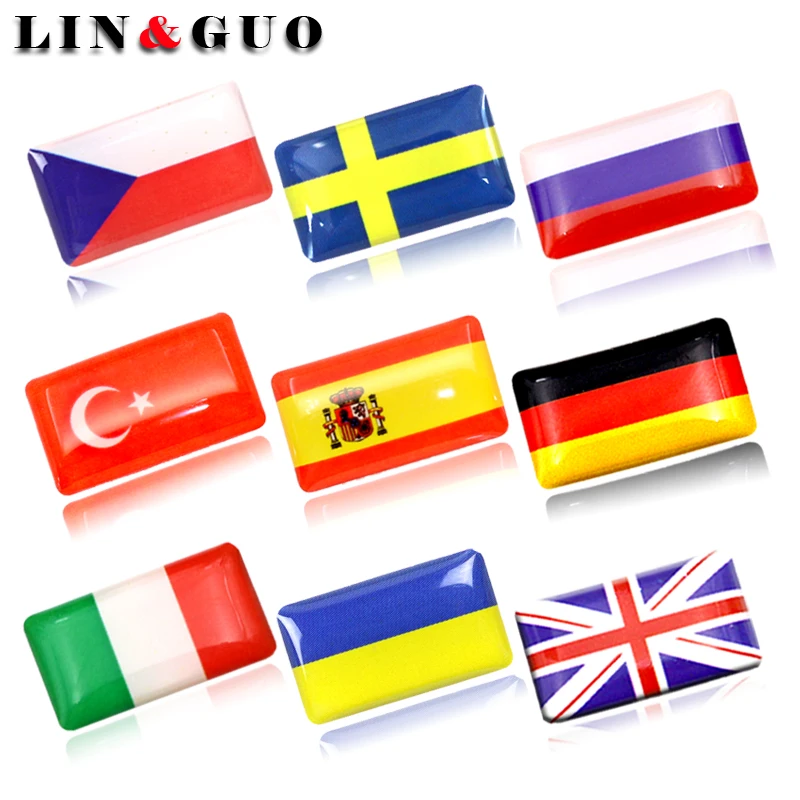 

8PCS/set of steering wheel 3D epoxy car stickers for lada alfa renault opel Subaru Peugeot ford national emblem car accessories