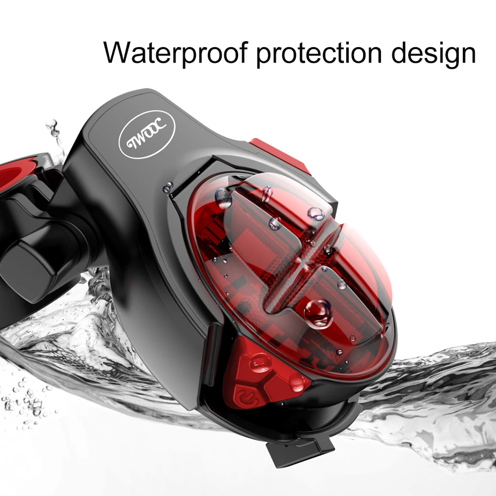 

SZX 2019 New 5 Modes Smart Bicycle Light USB Charge Led Bike Light Flash Tail Rear Bicycle Lights Safety Visual Warning Lantern