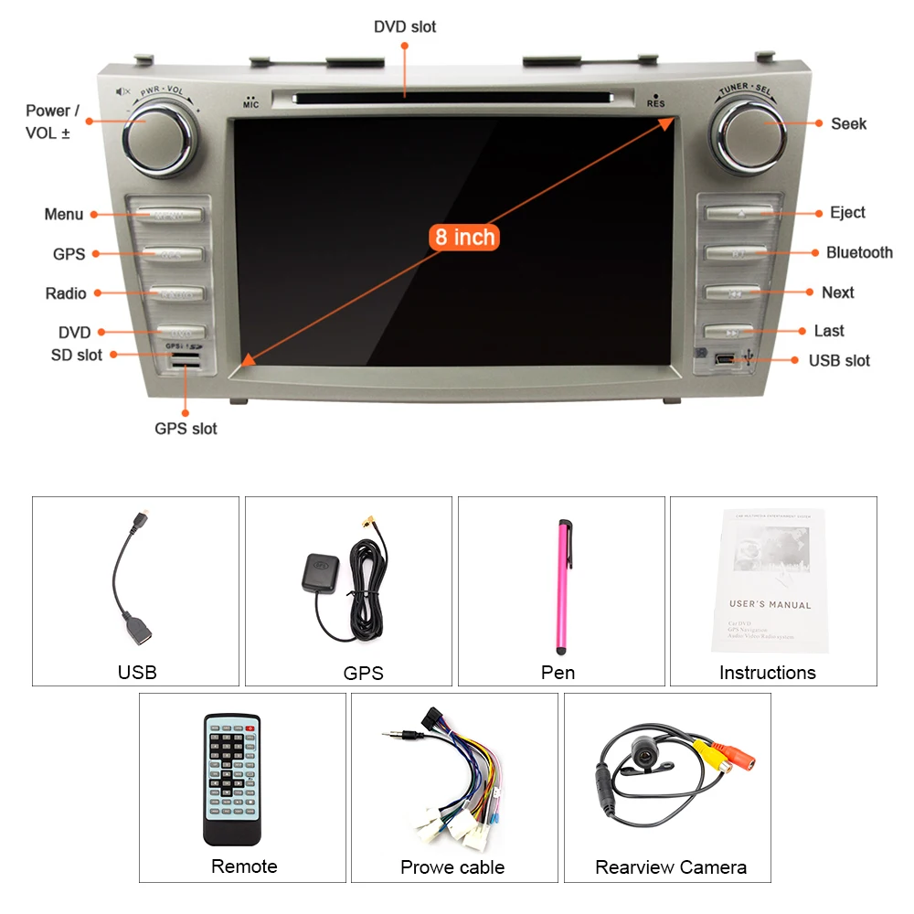Discount Eunavi 8 inch 2 din car dvd player gps navigation Auto radio for Toyota Camry 2007 2008 2009 2010 2011 Car pc stereo Head unit 2 Discount Eunavi 8 inch 2 din car dvd player gps navigation Auto radio for Toyota Camry 2007 2008 2009 2010 2011 Car pc stereo Head unit 2