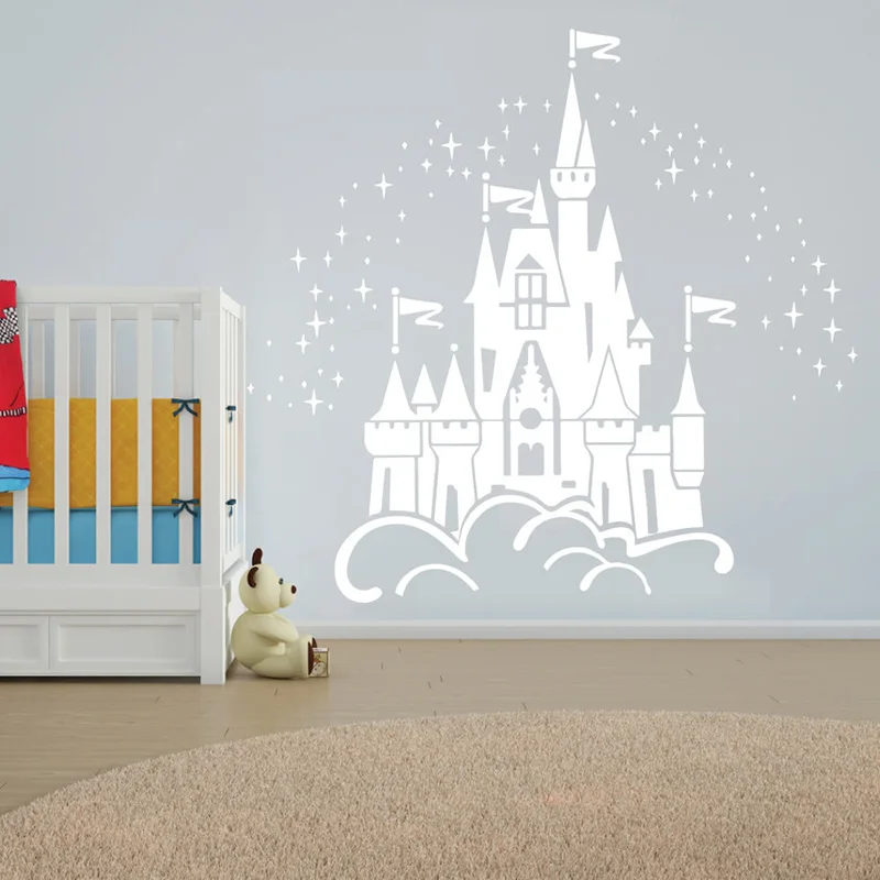 

YOYOYU Fairy Castle Vinyl Wall Sticker Kids Room Cute Castle Removeable Decal Nursery Bedroom Decoration Art Poster ZX299