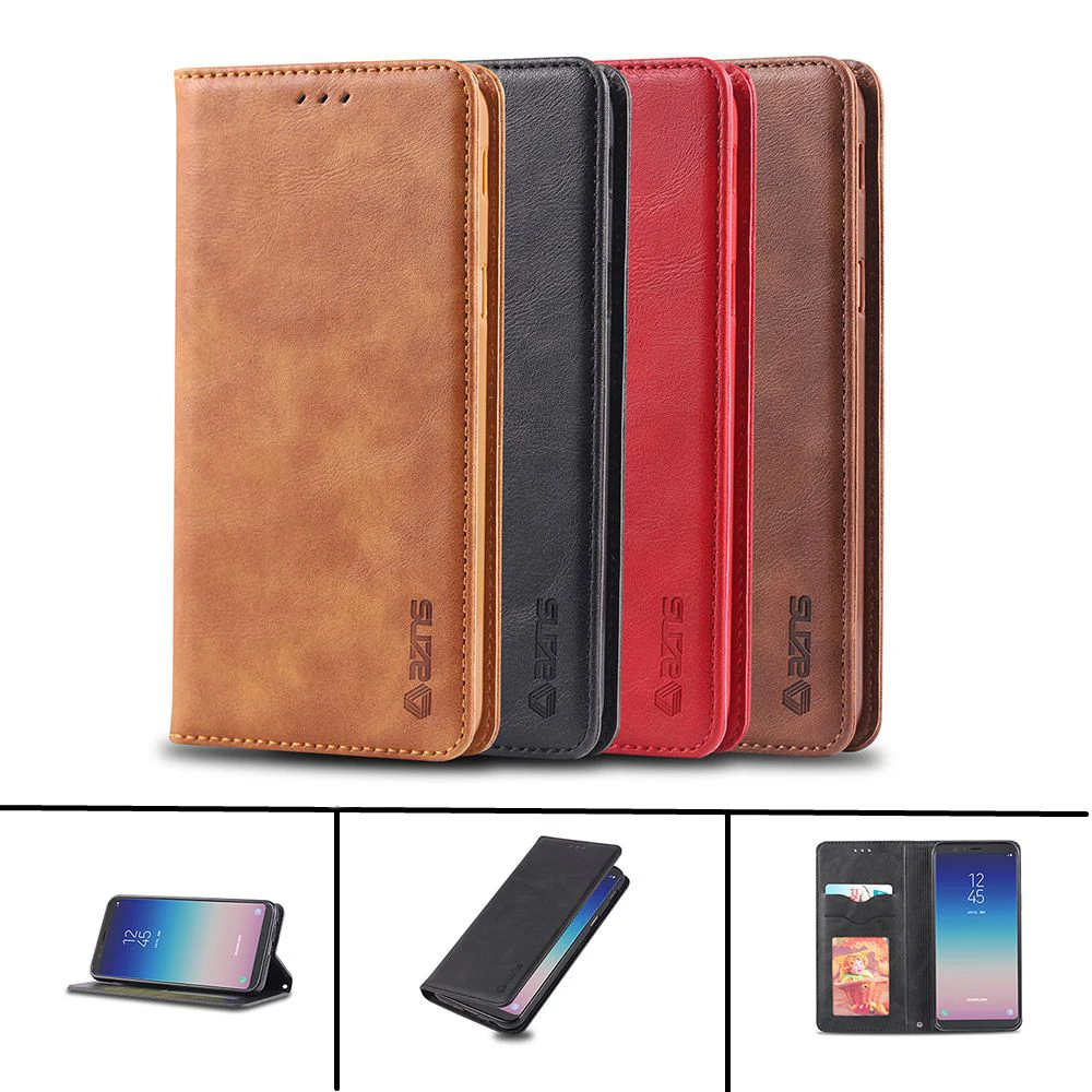 

Wallet Leather Case for Samsung J4 Plus J6 Plus A6 A8 Plus A750 A7 A9 A6S A8S 2018 Case Flip Stand Full Cover Phone Case Funda