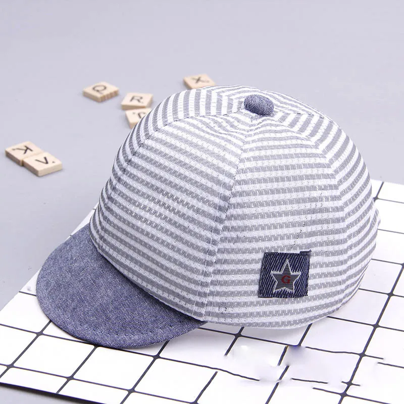 Baby Baseball Cap Cute Striped Infant Sun Hat Spring Summer Outdoor Toddler Girl Boy Snapback Hip-Hop Hats 3-24M 4