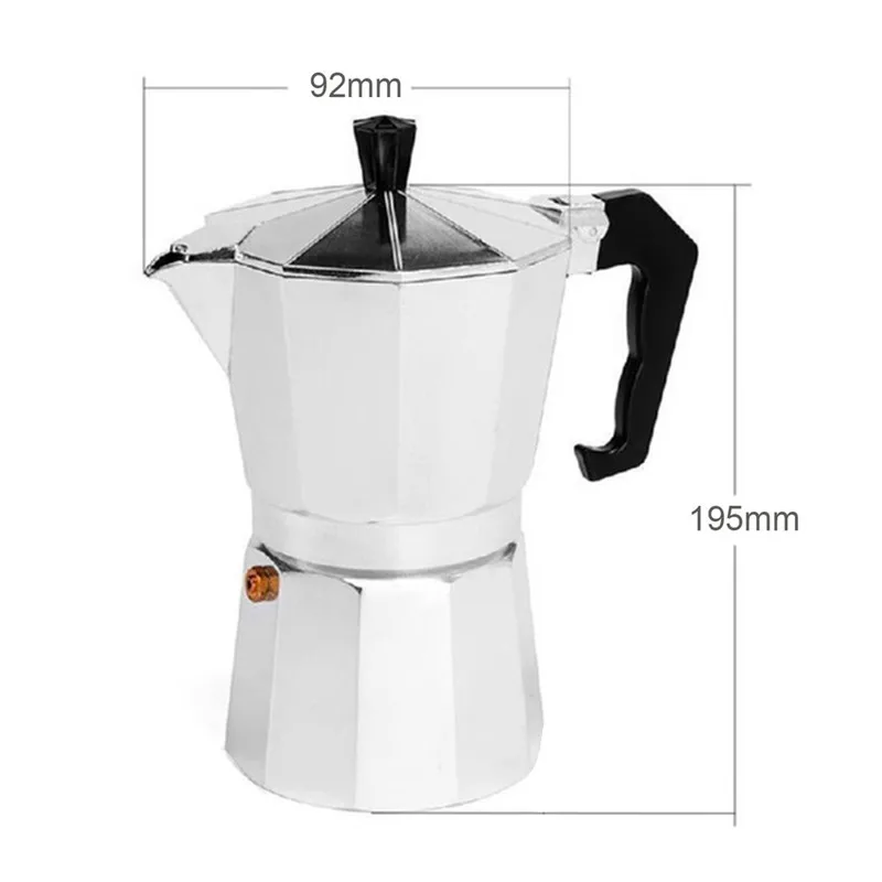 Алюминиевая 8-Angle Moka кастрюля эспрессо Плита Топ Кофеварка Moka эспрессо чашка Континентальный Moka Percolator горшок 3 чашки/6 чашек