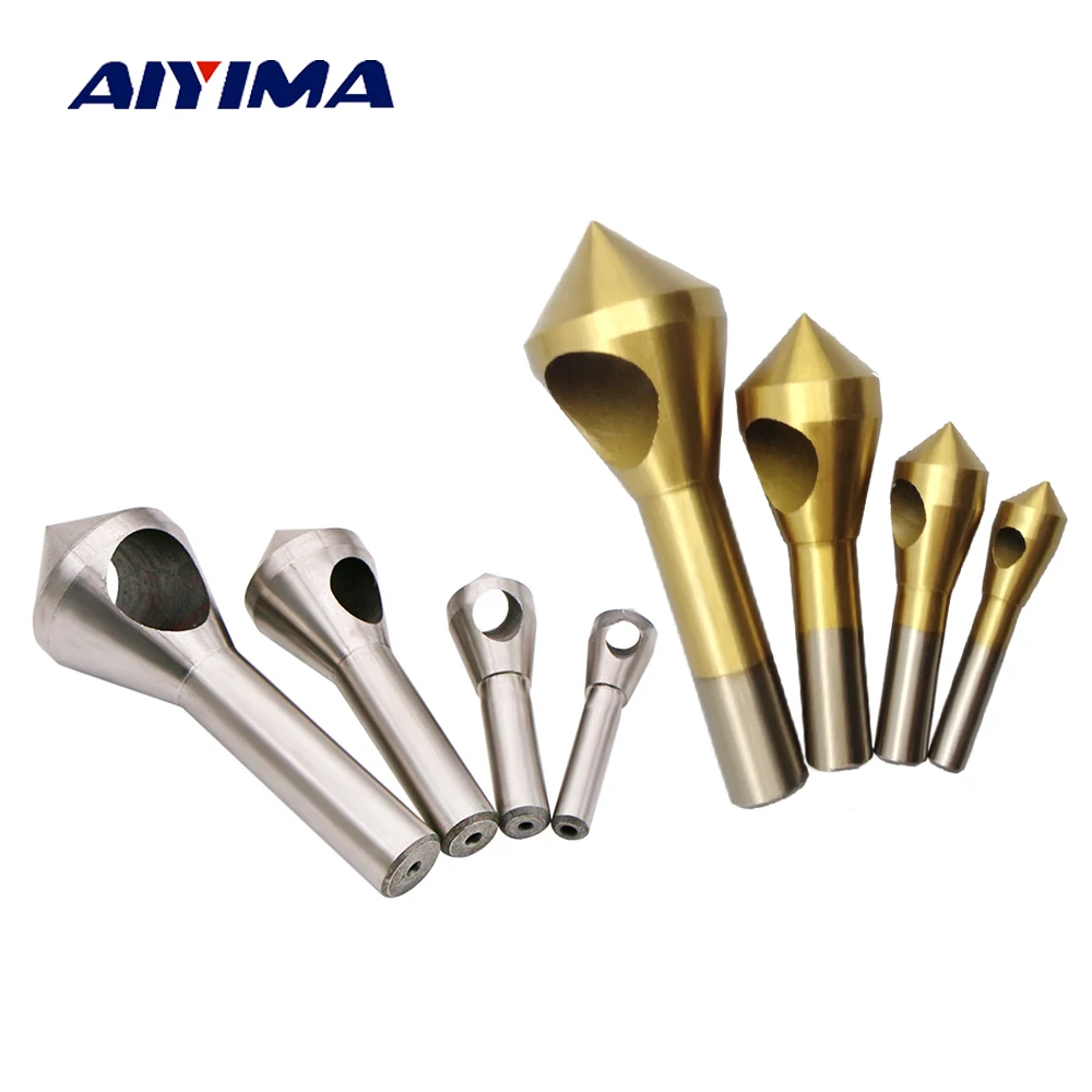 

AIYIMA 4pcs Oblique Hole Chamfering Titanium Plated Single Hole Chamfering Cutter Aluminum Countersunk Head Dump Aluminum