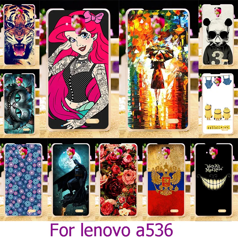 

Ojeleye Soft TPU Hard Plastic Phone Case For Lenovo A536 A358T 5.0 inch A 536 Case Cat Cover Housing Back Skin Cover