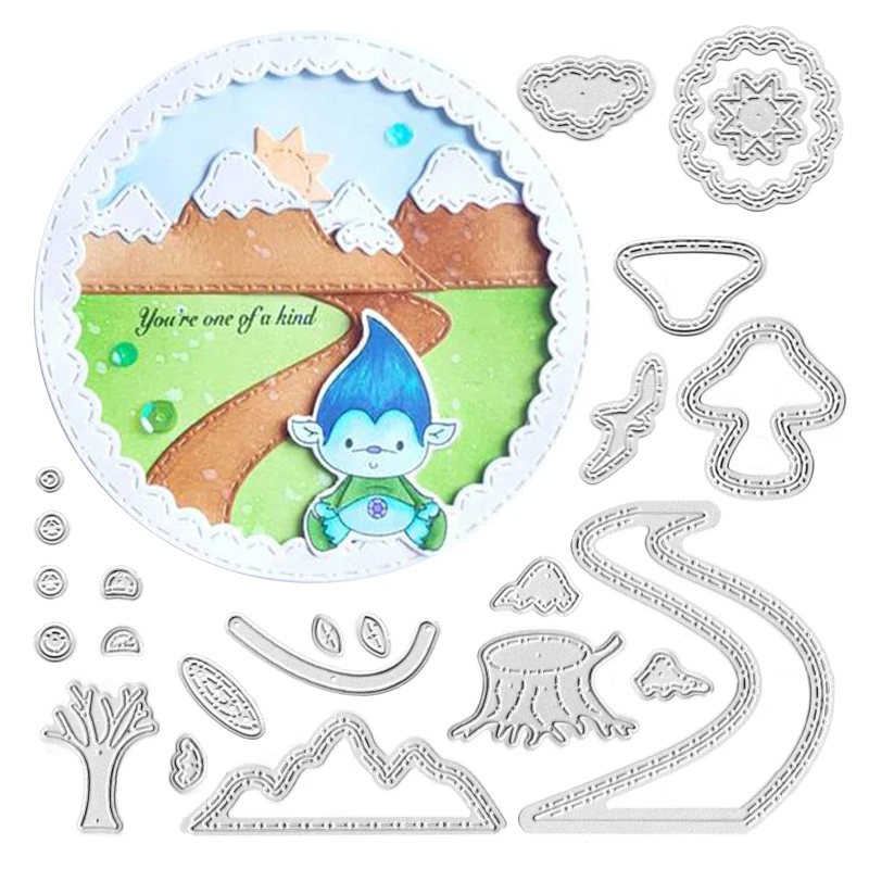 

Julyarts Metal Cutting Dies Sun Crown Mountain Mushroom Fustelle Metalliche Per Scrapbooking Template Punch