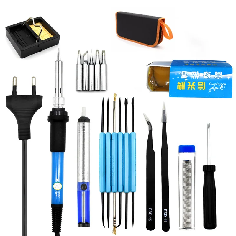 

220V 60W Adjustable Temperature Electric Soldering Iron Welding Station Heat Pencil Portable Repair tool Set With 900 tips EU