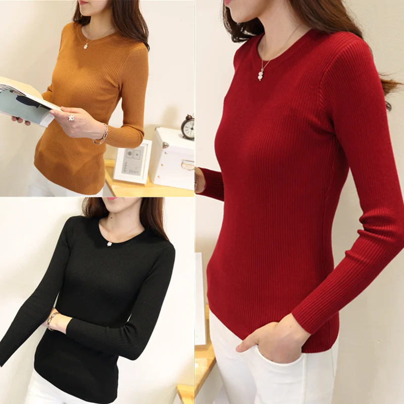Spring Autumn Women Sweaters and Pullovers O Neck Long Sleeve Knitting Maglioni Donna Trui Blusas de inverno feminina