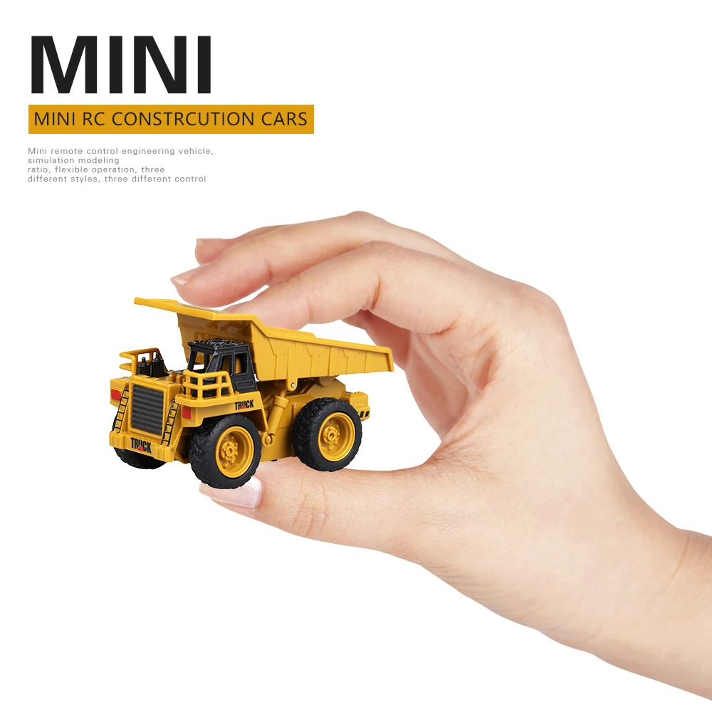 Remote Control Toy Vehicle 1:64 4CH RC Mini Dump Truck Excavator Crane Truck