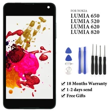 For Nokia 650 RM-1152 RM-1154 RM-1109 LCD Touch Screen Digitizer Assembly Parts For Nokia Lumia 520 / 620 LCD Display With Frame