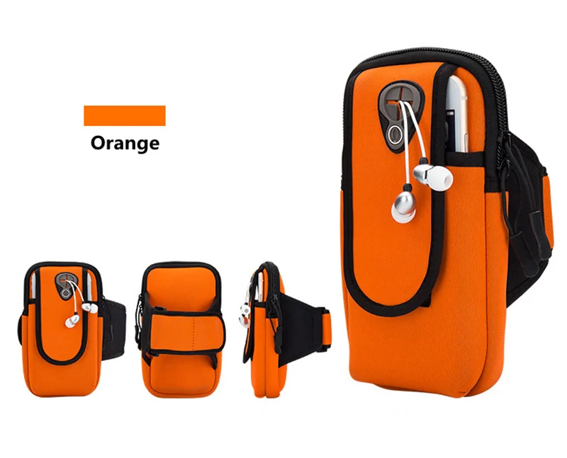 Чехол для телефона на руку Универсальный спортивный нарукавник чехол на молнии для фитнеса бегущий нарукавник сумка 5,5 дюймов Чехол для мобильного телефона распродажа - Цвет: Orange