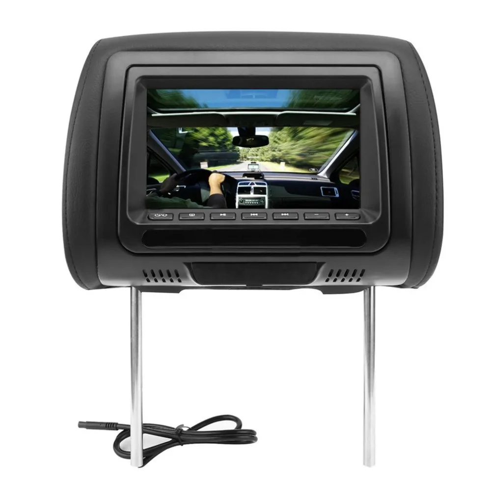 Горячие Новые 7 дюймов черный Автомобильный DVD/USB/HDMI Автомобильный подголовник с ИК-передатчик Встроенные динамики видео игры FM передатчик