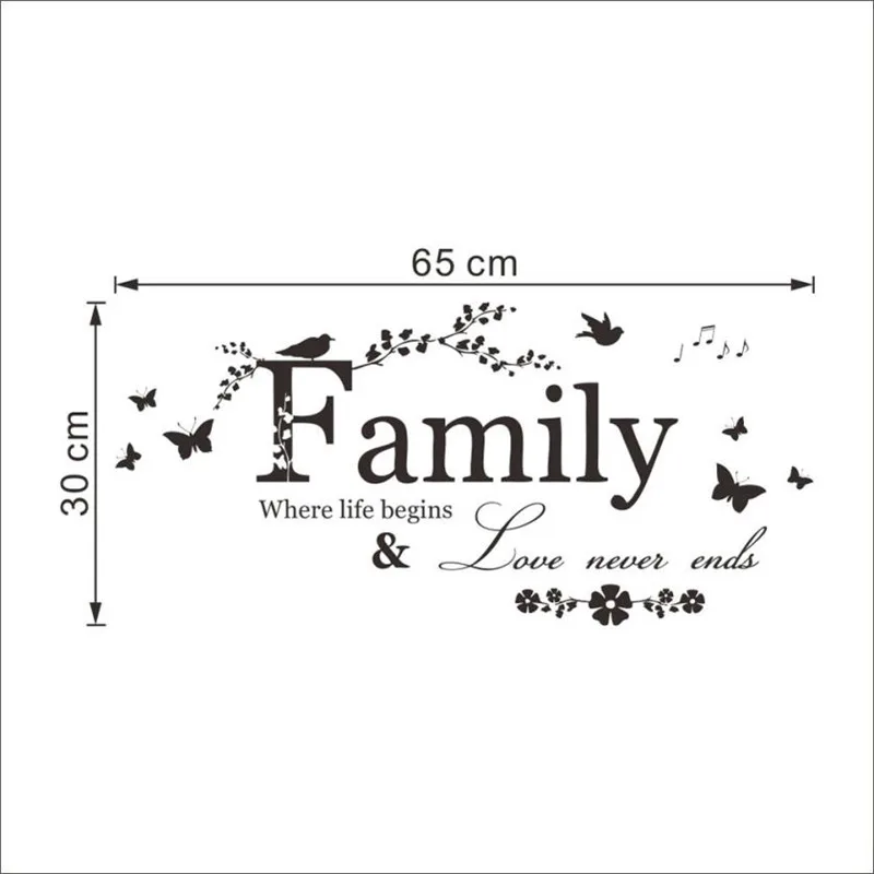 Stickers on the wall Family Letter Quote Removable Vinyl Decal Art Mural Home Decor Wall Stickers Drop shipping product X0719#305