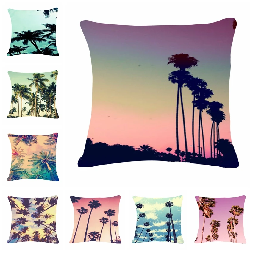 

beautiful blue sky coconut Cushion(No Filler) Polyester Family affection Sofa Car Seat family Home Decorative Throw Pillow