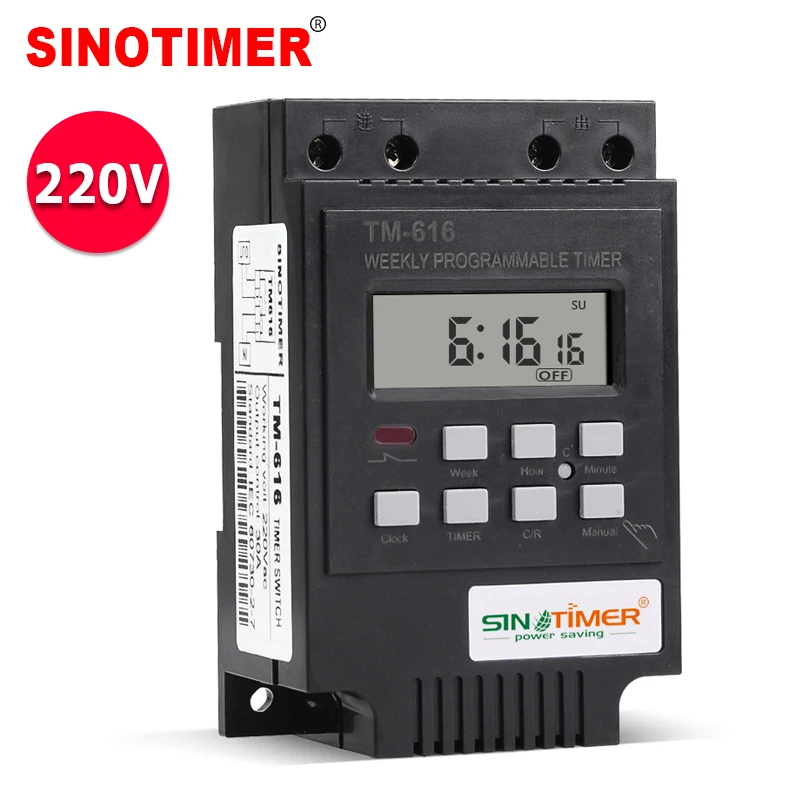 30 шт. SINOTIMER 30AMP Управление нагрузки 7 дней программируемый цифровой реле времени таймера Управление 220 В Din рейку