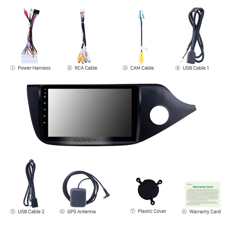 Best Harfey 8-core Bluetooth GPS Car Radio 9" Multimedia Player For 2012 2013 2014 Kia Ceed RHD SWC 2Din Android 8.1 Head Unit Stereo 3