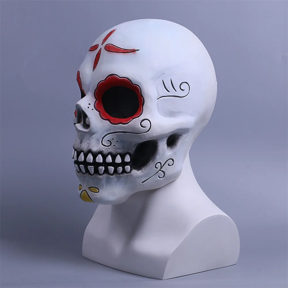 Day of the Dead Mask Cosplay Fancy Dress Halloween Mask Skull Horror Scary Mask (12)