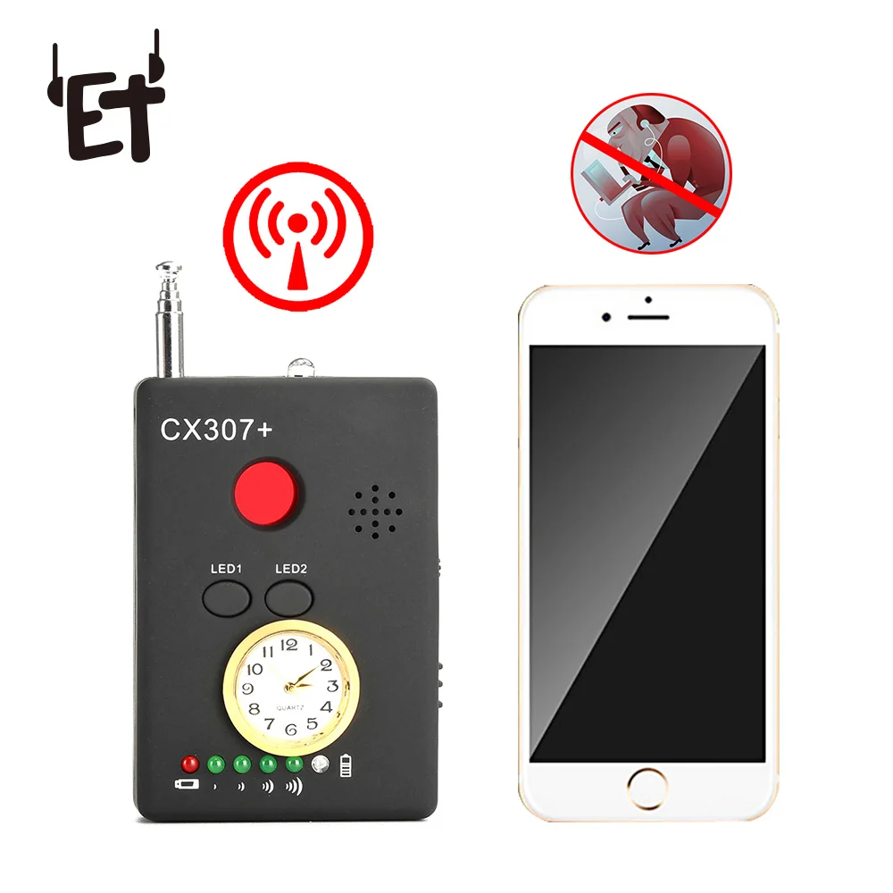 

ET Anti-Spy Bug Detector Mini Wireless Camera Hidden GSM Device Finder 1MHz-6500MHz Signal Detector Privacy Protect Tracker