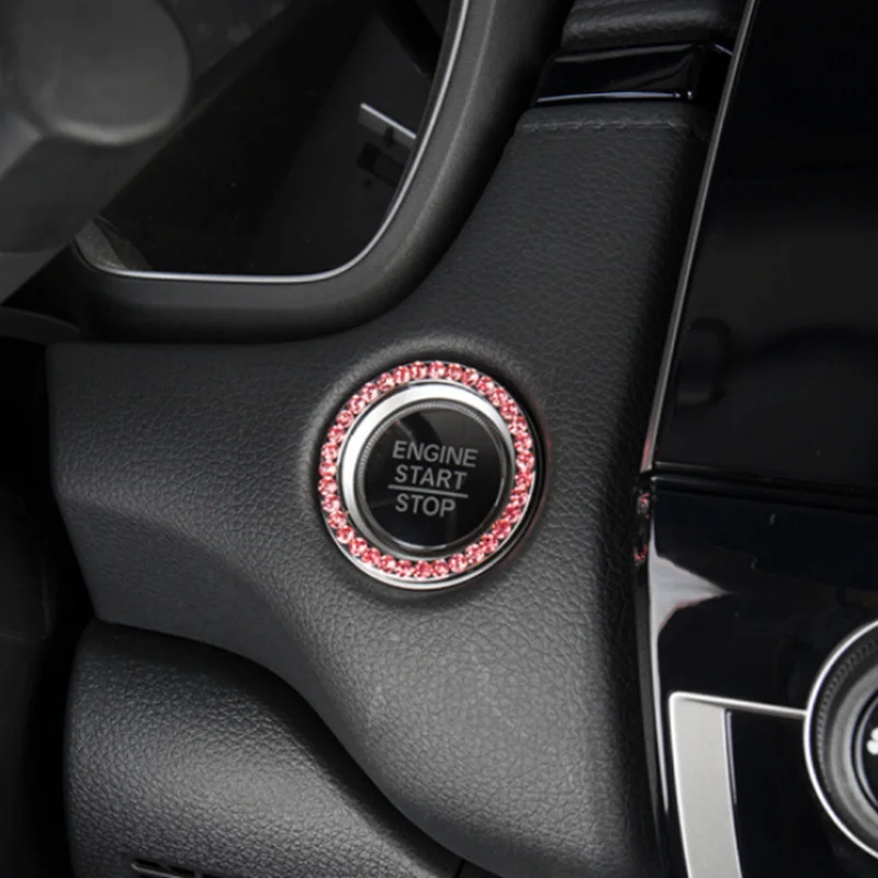 Автомобильный ключ зажигания кольцо переключателя декоративная крышка для Daewoo Matiz Nexia Nubira Sens авто аксессуары - Название цвета: Розовый