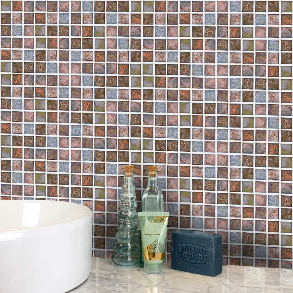 

18pcs/set Mosaic Wall Sticker Shell Waterproof Removable Self-adhesive Tile Art Decal for Kitchen Bathroom Home Decor Wallpaper