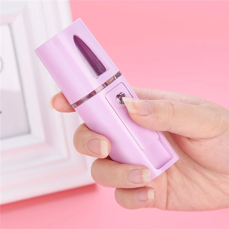

Quick USB Charge Spray Mist Facial Steamer Mini Handy Nano Mister Face Spa Sprayer Water Supply Cold Hydrating Skin Care Tools