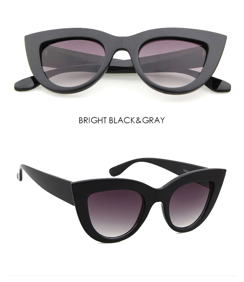 RBRARE ретро толстые оправа «кошачий глаз» Солнцезащитные очки женские классические роскошные брендовые зеркальные линзы кошачий глаз