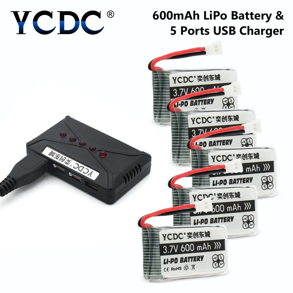 

Drone Batteries 3.7V 600mAh Li-Po Battery For WLtoys V931, SYMA X5C X5SC X5SW UDI U45 U45W Quadcopter + Charger