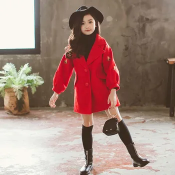 

Autumn Winter Little Girls Coat Windbreaker Kids Clothes Toddler Wool Girl Coats Baby Outerwear Girls Jackets Children Clothing