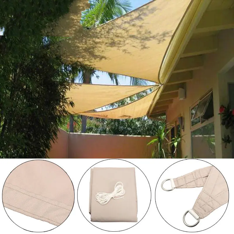 Multi Sizes Sun Shade Sail Fabric Outdoor Garden Canopy Patio Pool Awning Cover  Sunscreen 98% UV Block 3 Shape New