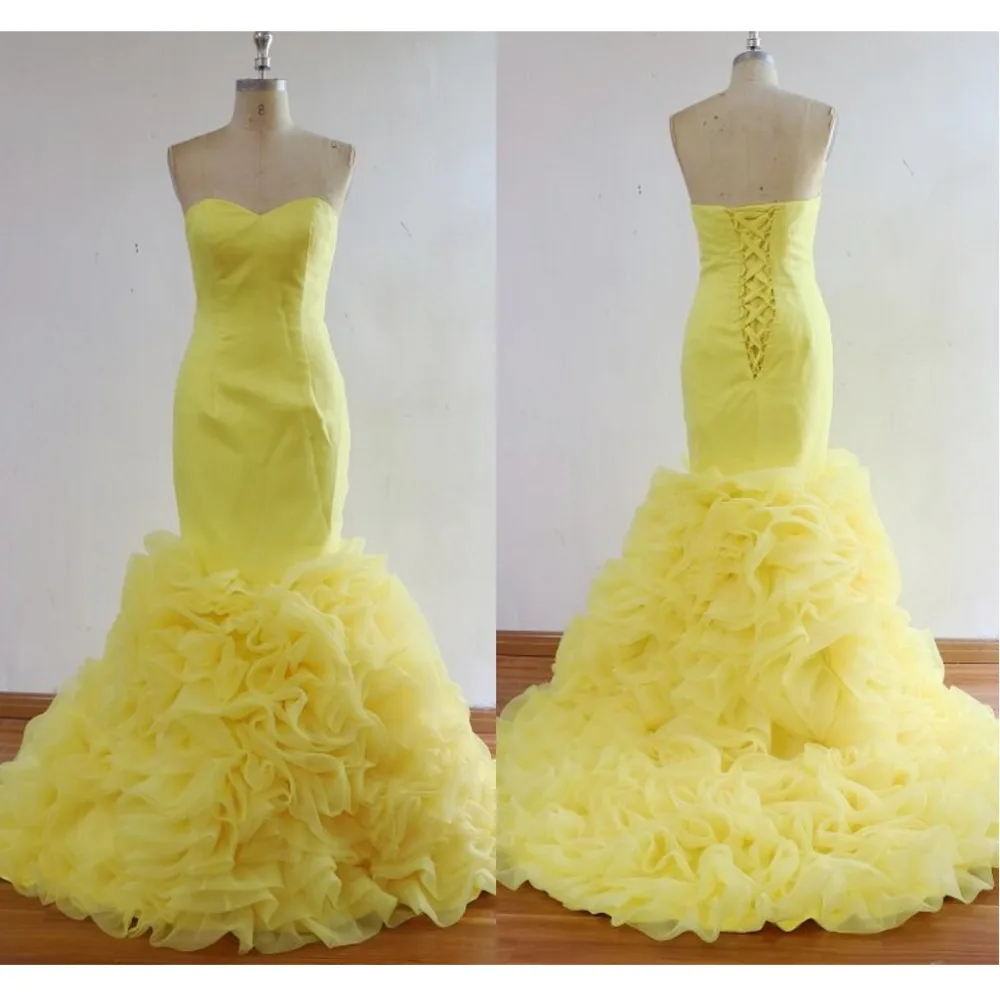 Yellow Mermaid Prom Dresses