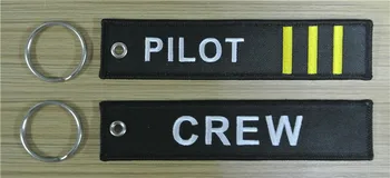 

Crew Pilot 3 bars Custom Embroidery Keychains for Keys