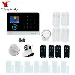 Yobangsecurity wifi gsm gprs rfid Главная охранной пожарной сигнализации Системы комплект IOS приложение для Android Управление с IP Камера дым огонь детектор