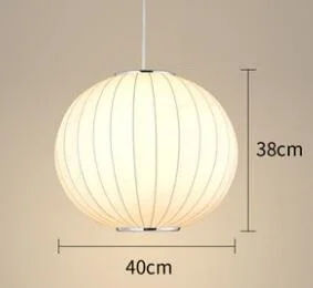 Северная Европа Шелковый белый люстра светильник E27 светодиодный круглый подвесной светильник Современный Ресторан Бар Ресторан люстра - Цвет корпуса: 40CM
